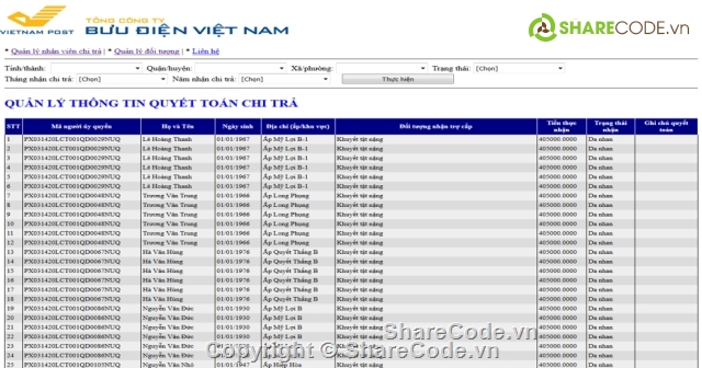 Phần mềm quản lý chi trả bảo hiểm,Code C# và ASP.net,Code dể hiểu và dể phát triển,Bảo trợ xã hội,trợ cấp xã hội